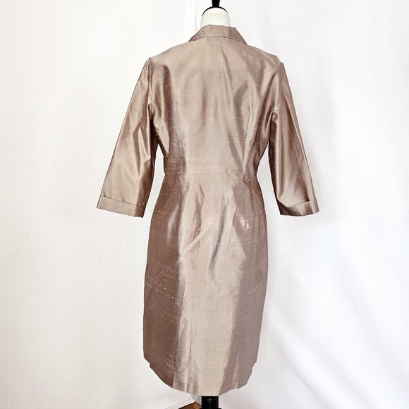 ICE Tan Silk Dress and Jacket - Picture 4 of 6